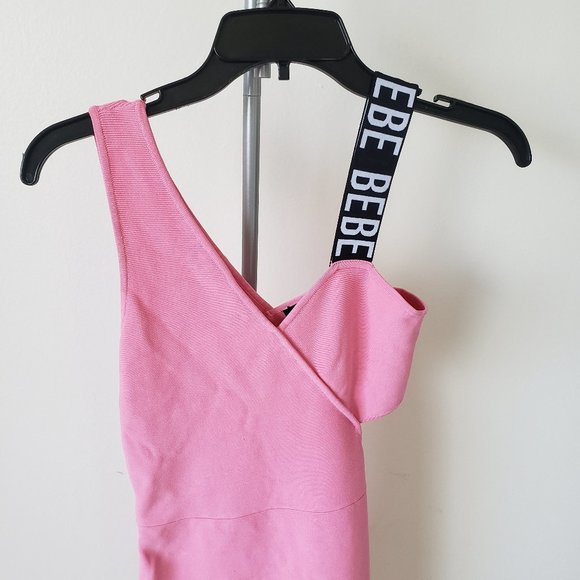 SOLD! 🤑 BEBE Sexy Pink TOPANGA Fitted Dress - Picture 13 of 14